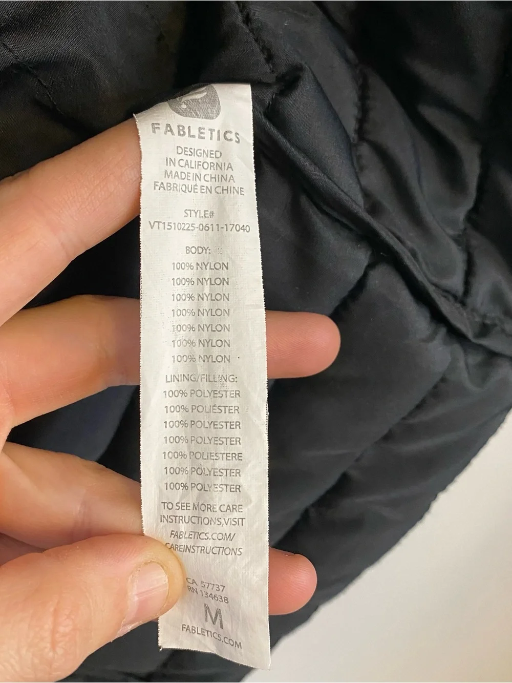 Fabletics Fenway Vest Black White Gray Quilted With‎ Pockets Women’s Medium